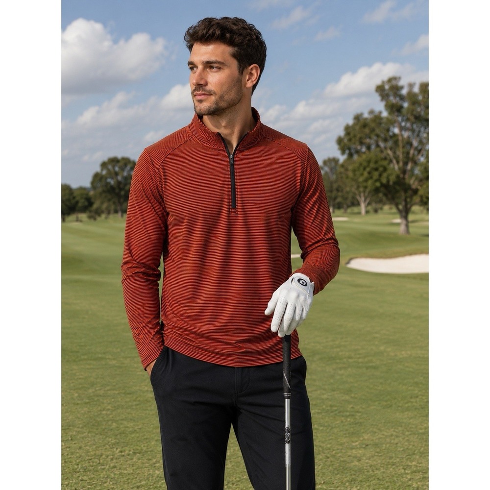 Cutter & Buck 1/4 Zip Pullover Mens 2XT Orange Golf Tee